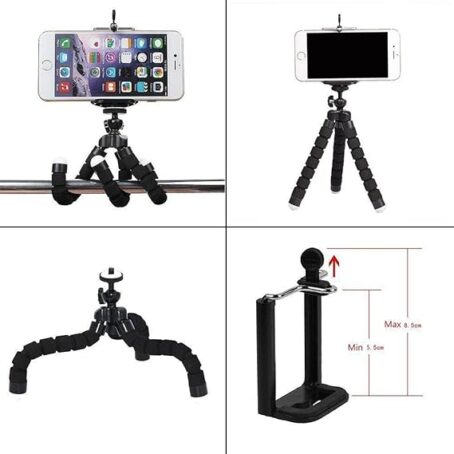 Tripé Para Celular Flexivel E Camera Preto - Imagem 5